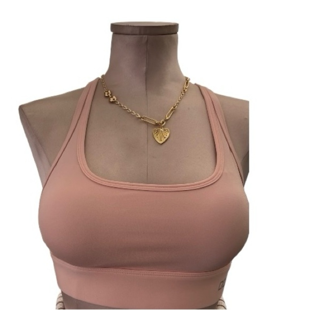 Lorna Jane Pink Criss Cross Sports Bra Sz XS